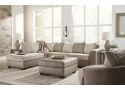 2 Seater Sofa Faux Leather with Chaise in Brown - Karloo